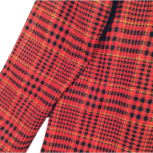 VTG Boxy Cut Blazer Size 12 Celtic Plaid 2 Button Velvet Collar Preppy Old Money - Picture 6 of 10